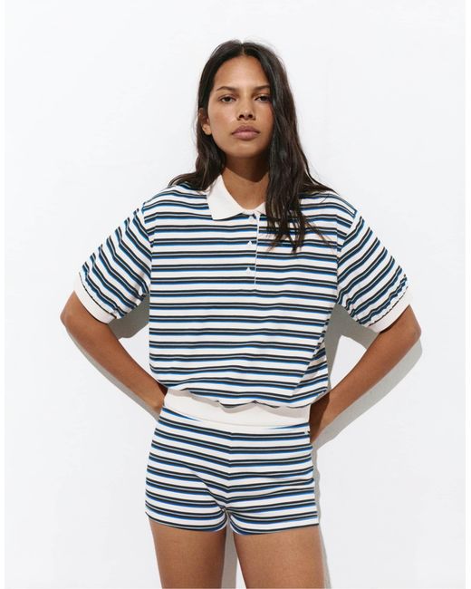 Short à rayures - beige Pull&Bear en coloris Blue