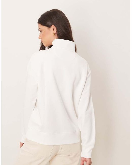 Gant Sweatshirt Met Schildlogo En Halve Rits in het White
