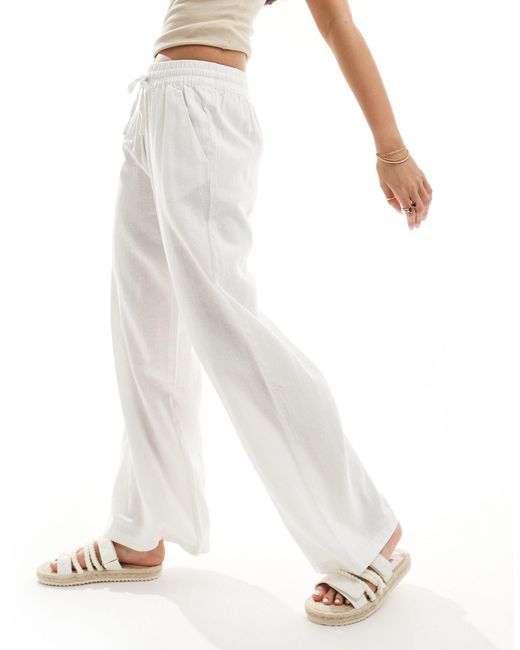Pantalon ample en lin mélangé Jdy en coloris White