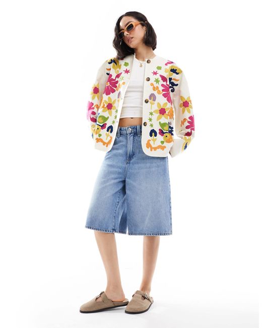 ASOS White – kragenlose jacke