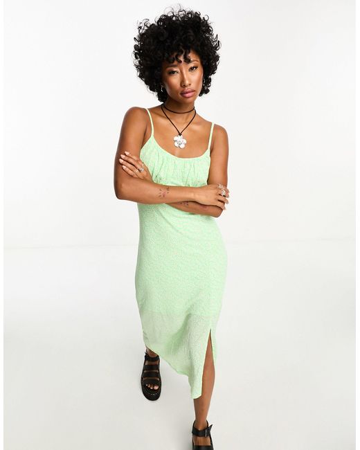 ONLY Green Exclusive Midi Dress With Side Slit