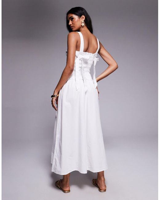 River Island Gray – gesmoktes midikleid