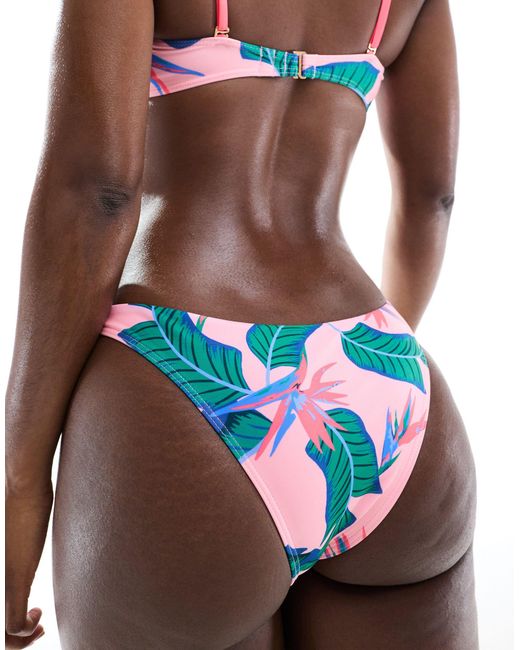 Superdry Pink – tropical – knappe bikinihose