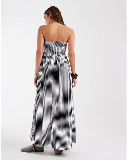 Vero Moda White Bandeau Full Skirted Midi Dress