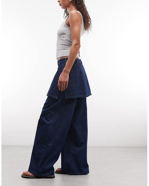Reclaimed Vintage Blue Skirt Trouser Jeans