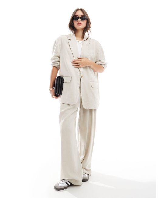 Aware - blazer d'ensemble habillé oversize - taupe Vero Moda en coloris White