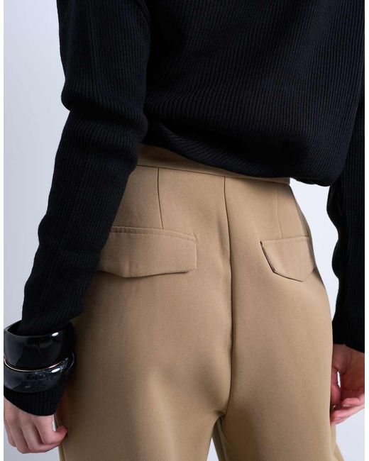 TOPSHOP Natural Slouchy Clean Waist Band Tailored Pants
