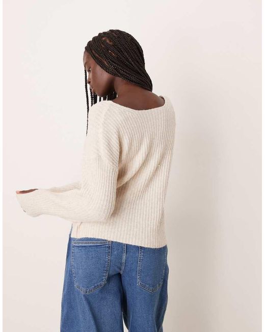 Vila Blue Reversible Cross Detail Knitted Jumper