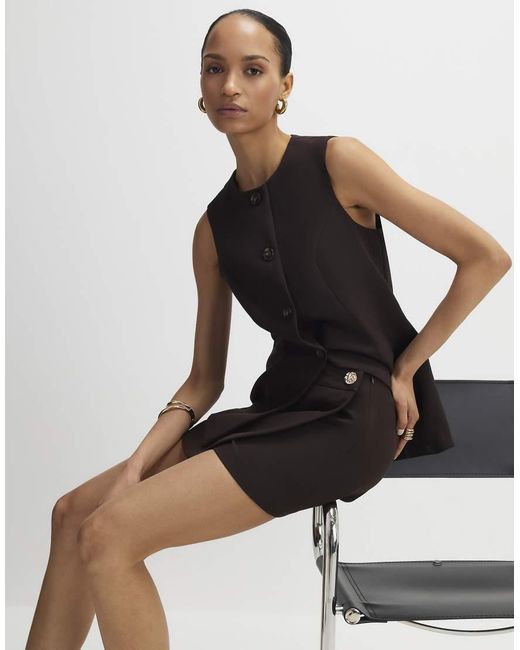 River Island Black Wrap Button Detail Skort