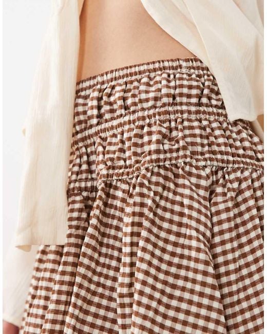 New Look Natural Shirred Panel Mini Skirt