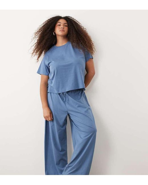 ASOS Blue Asos Design Curve Mix & Match Cotton Pajama Pants
