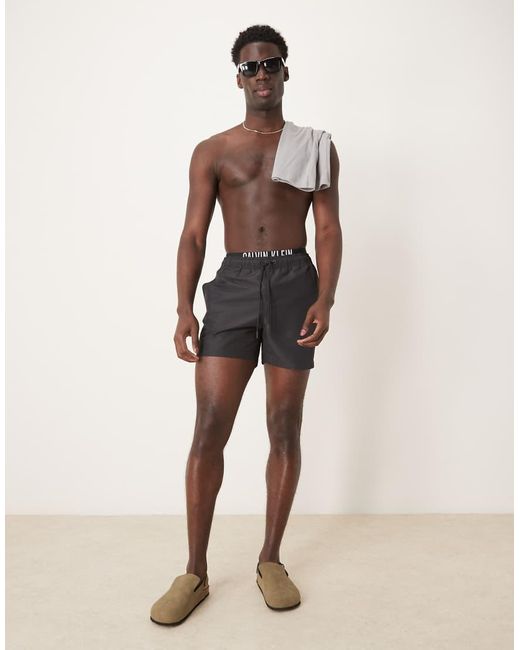 Pantaloncini Da Bagno Neri Con Elastico di Calvin Klein in Black da Uomo