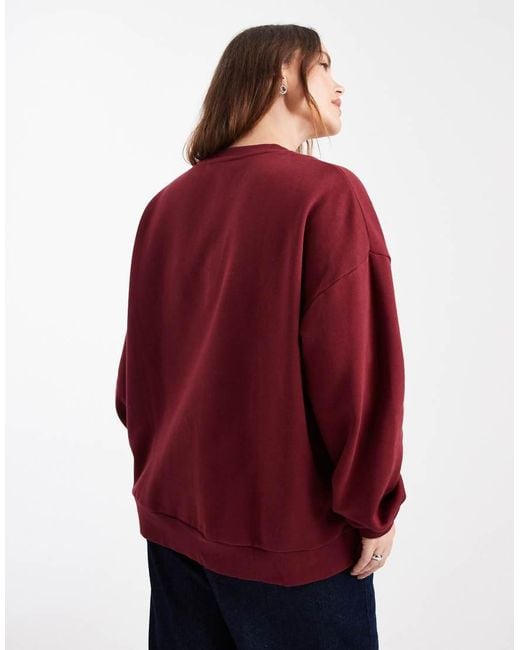 ASOS Red Asos Design Curve Ultimate Oversized Brushback Sweatshirt