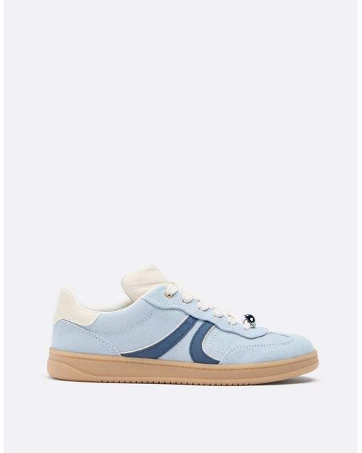 Stradivarius Blue Casual Leather Trainers