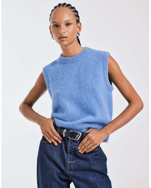 ARKET Blue Alpaca Knitted Tank Vest