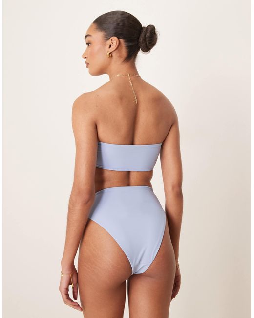 ASOS Blue Maya Mix And Match High Leg High Waist Bikini Bottom