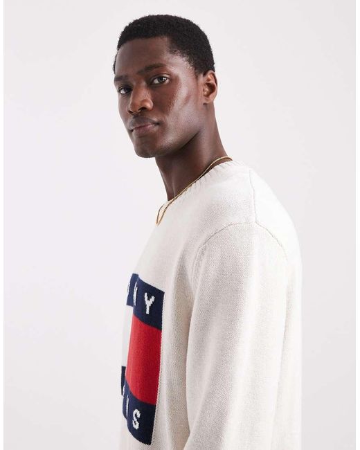 Tommy Hilfiger White Flag Jumper for men