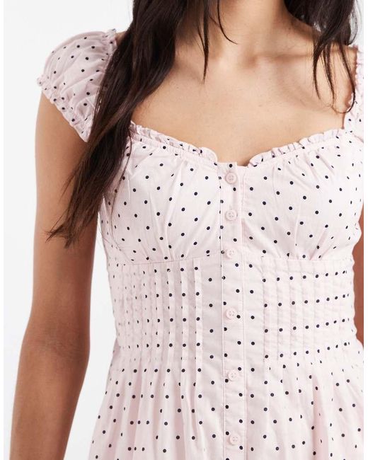 Hollister White Milkmaid Smocked Waist Mini Dress