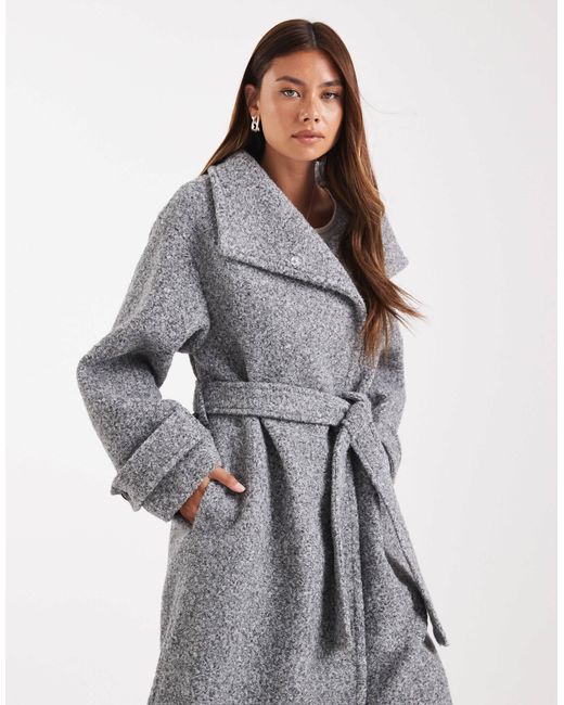 ASOS Gray Cozy Longline Formal Coat