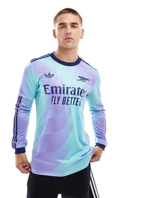 Adidas Originals Blue Adidas Football Arsenal 24/25 Long Sleeve Third Jersey for men