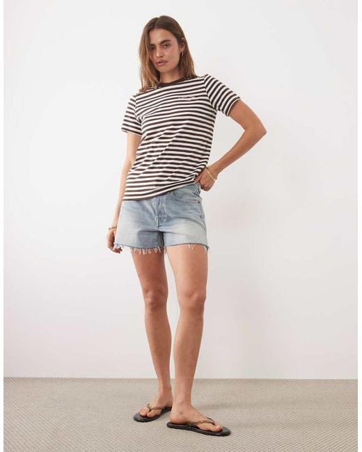 New Look Brown Striped Tee