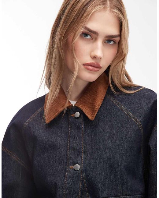 & Other Stories Blue Denim Barn Jacket With Pockets