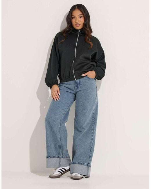 PixieGirl Black Petite Funnel Neck Jacket