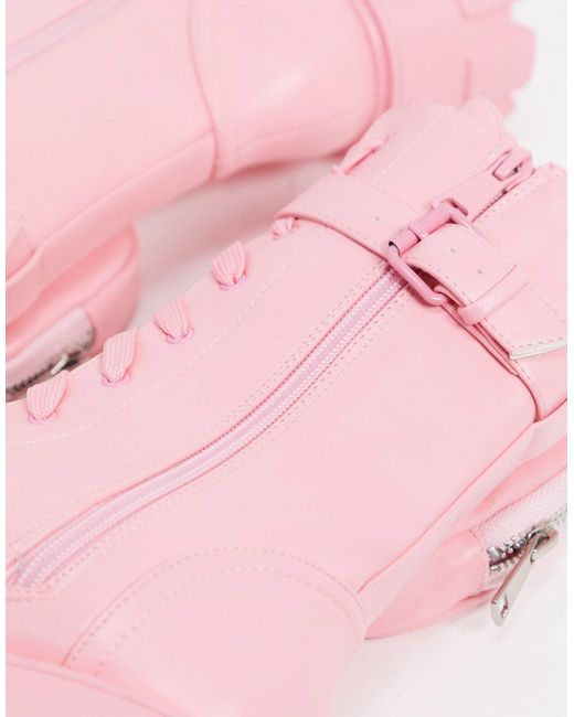 public desire intention chunky calf boot with pouch