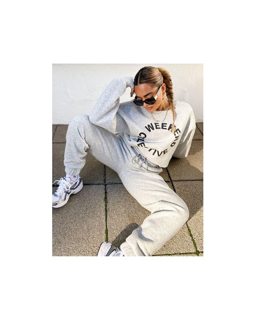 ASOS Gray Asos – weekend collective – oversize-sweatshirt
