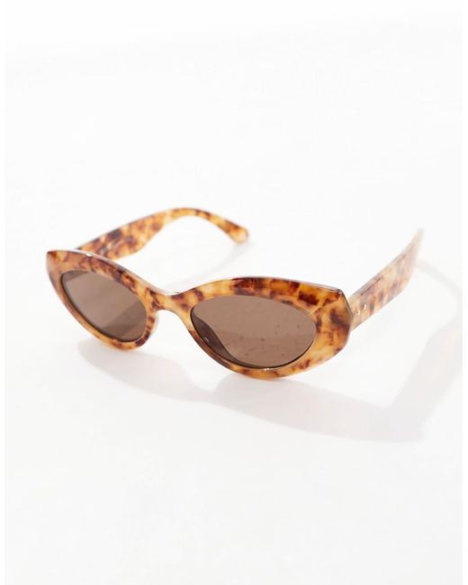 Occhiali Da Sole Cat-Eye Spessi Tartarugati Vintage di A.J. Morgan in Brown