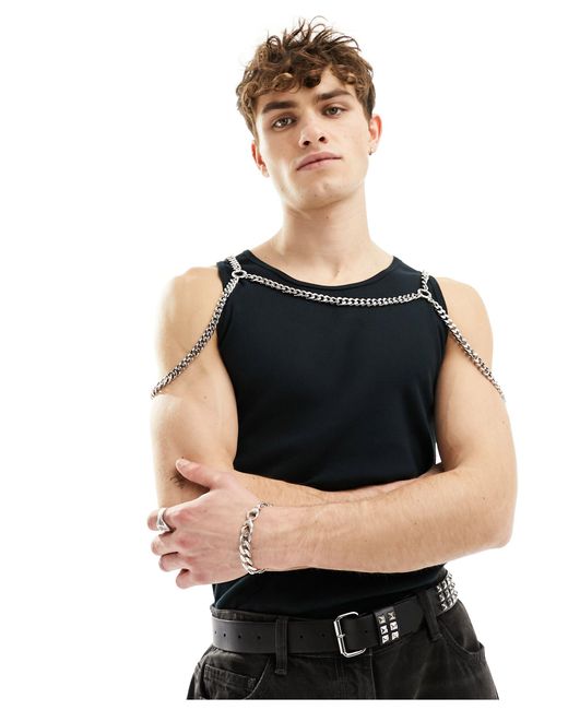 ASOS Black Chain Shoulder Harness for men