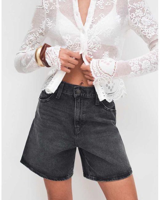 Levi's Blue High Waisted baggy Denim Shorts
