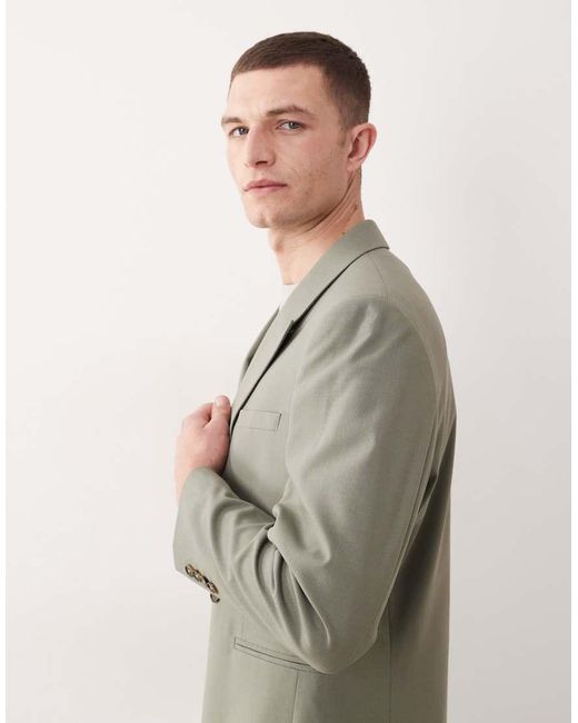 ASOS Green Double Breasted Regular Suit Jacket for men