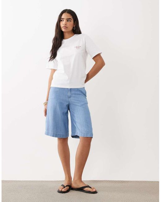 Mango White Round Neck Short Sleeve 'Sunshine Society' Graphic T-Shirt