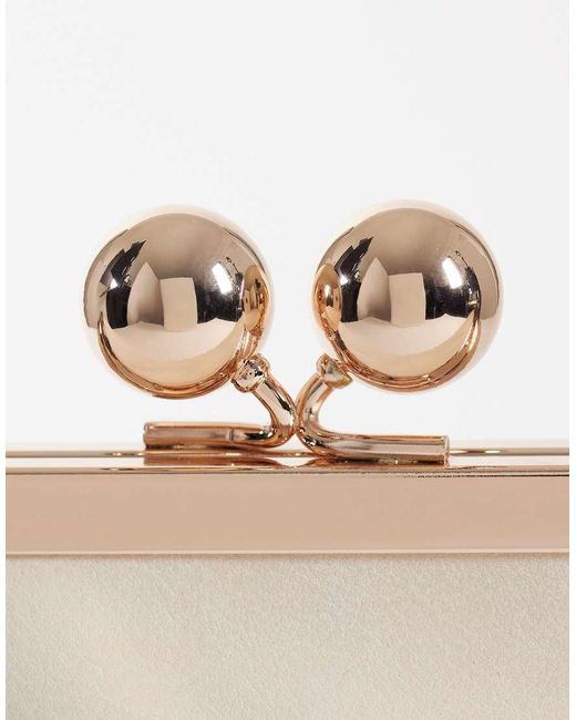 ASOS Natural Velvet Touch Oversized Frame Clutch Bag