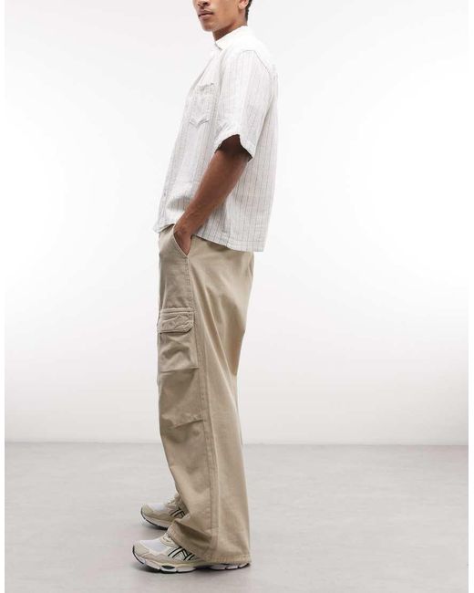 Weekday Natural Oversized Parachute Pants for men