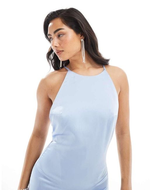 true decadence dress blue Beatrice Blue Satin Pleated Tiered Dress main image 0