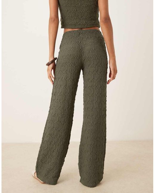 Mango Natural Crinkle Wide Leg Trouser Co-ord