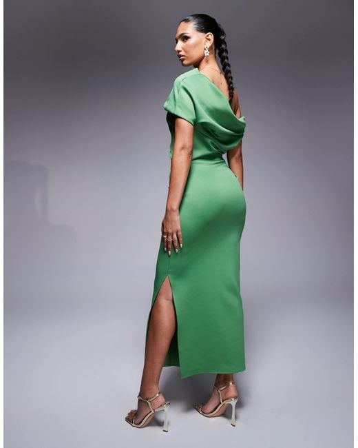 ASOS Green – midikleid aus strukturiertem, neoprenartigem stoff