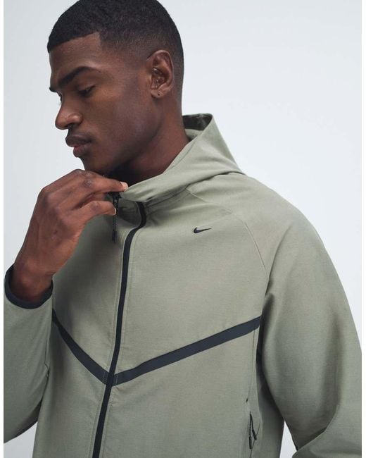 Nike Gray Tech Shori Full Zip Hoodie Track Jacket for men