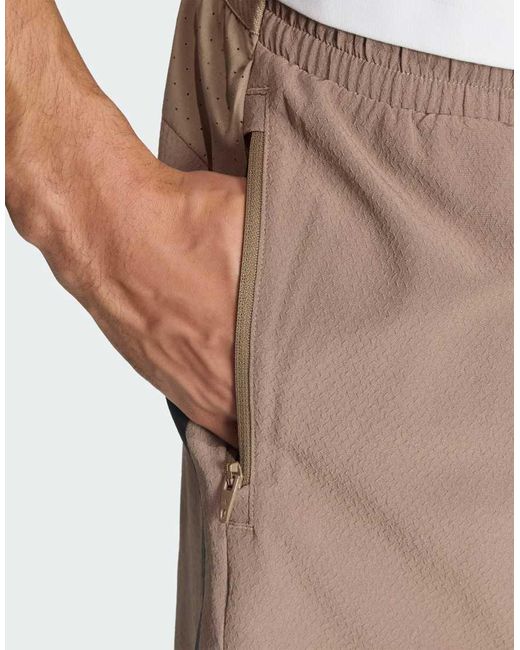 Adidas Originals White D4T Primelift 3 Stripes Shorts for men