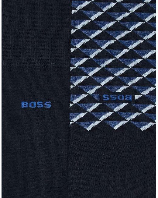 Boss Blue Boss Bodywear 2-pack Check Crew Socks for men
