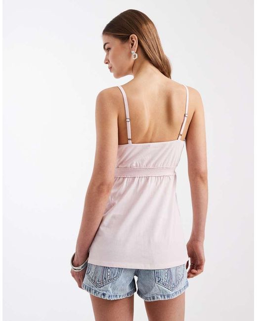 Hollister White Lace Trim Babydoll Cami