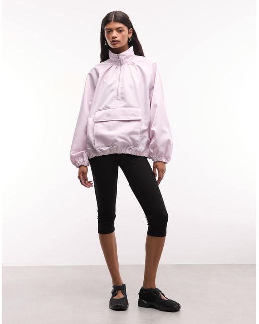 Nike Pink Oversized Half Zip Jacket