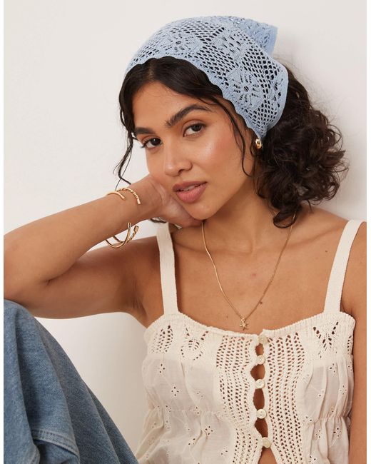 ASOS Brown Crochet Stitch Multiway Head Scarf