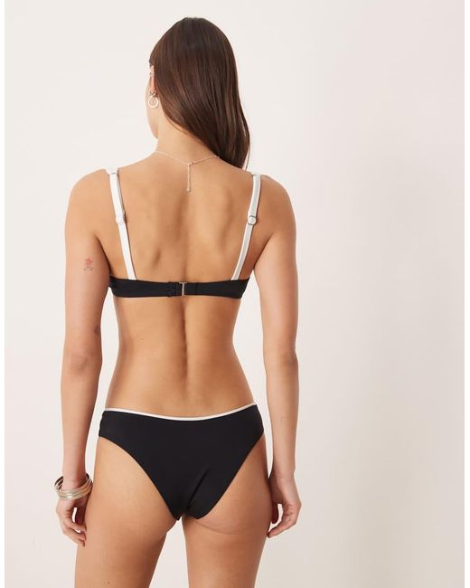 Free Society Black Underwire Bikini Top With Contrast Trim