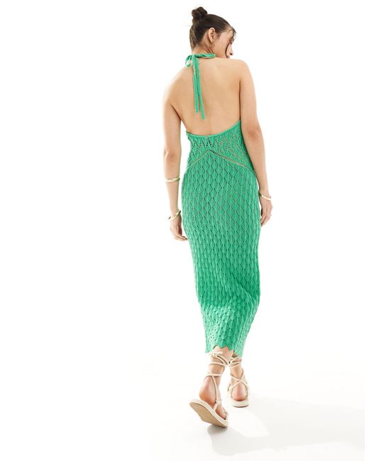 Robe longue au crochet à encolure américaine - kelly Superdry en coloris Green