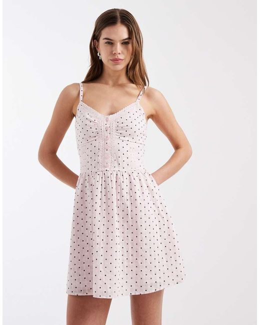 Hollister Pink Strappy Button Front Mini Dress