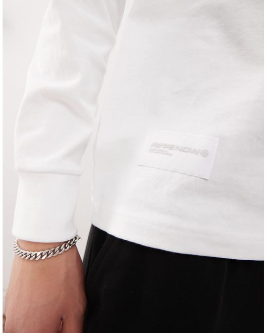 Aape By A Bathing Ape White Aape By A Bathing Ape Long Sleeve Logo T-shirt for men