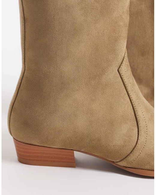 ASOS White Ansel Low Flat Pointed Ankle Boots